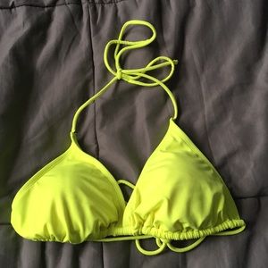 Neon yellow bikini top